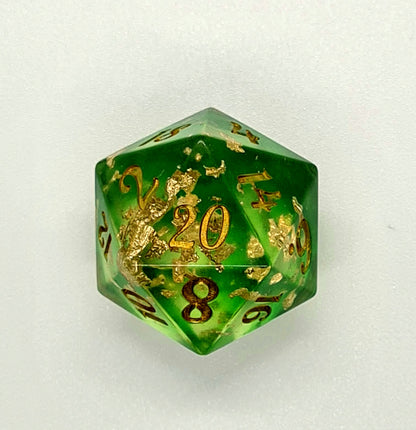 Chunky green treasure dice